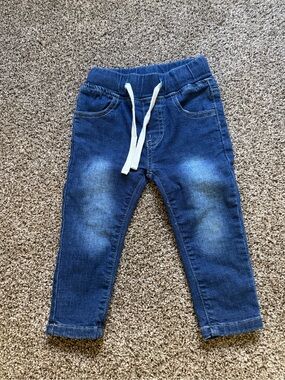 Little Bipsy Dark Blue Pull-On Denim Joggers